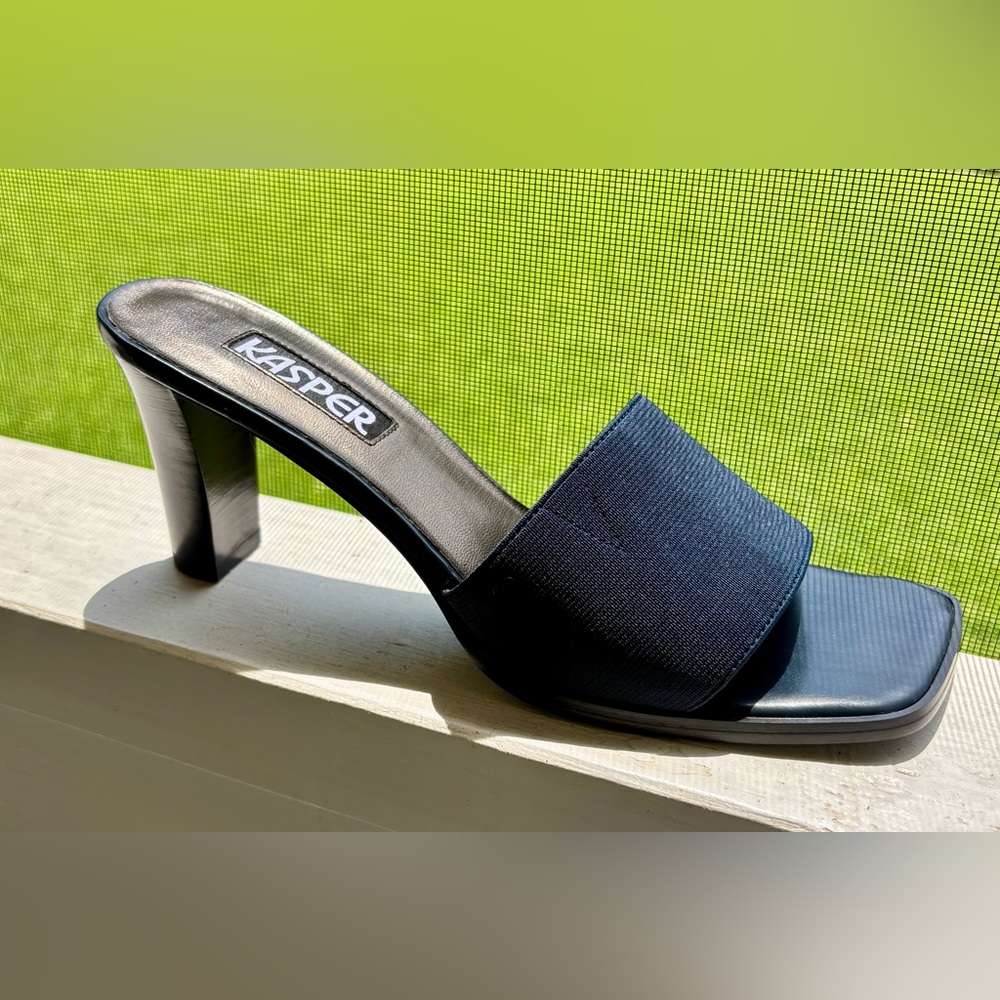 Kasper "Karie K" heeled women's slides, navy blue, size 6.5, new in box